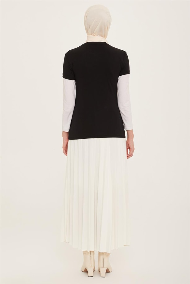 Armine Kısa Kol Badi 22KD9037-1 Siyah