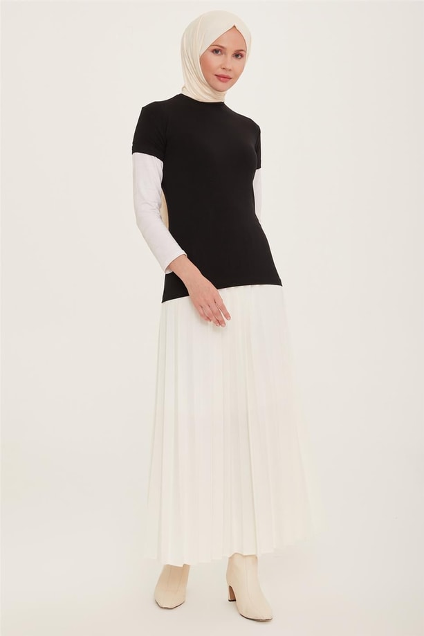 Armine Kısa Kol Badi 22KD9037-1 Siyah