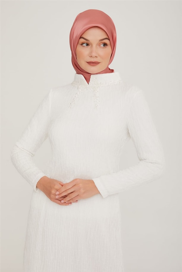 Armine Elbise 22K9422 Ekru