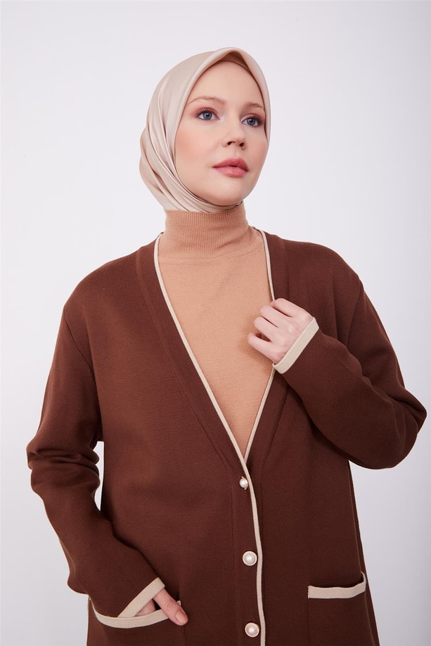 Armine Hırka 23KD2809 Kahverengi