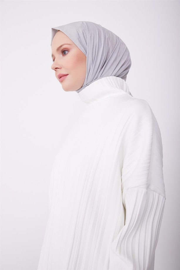 Armine Pliseli Örme Kumaşlı Bluz 23K3217 Ekru