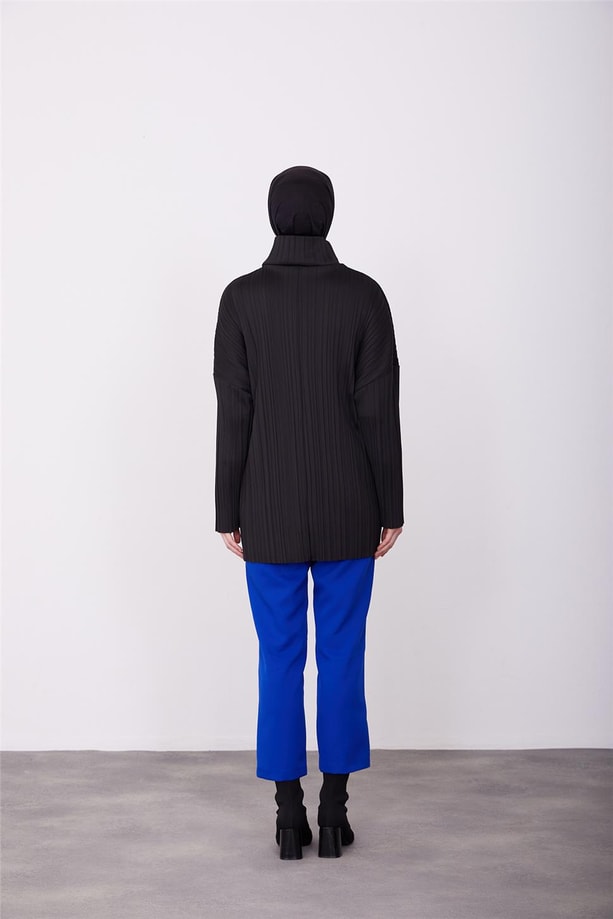 Armine Pliseli Örme Kumaşlı Bluz 23K3217 Siyah
