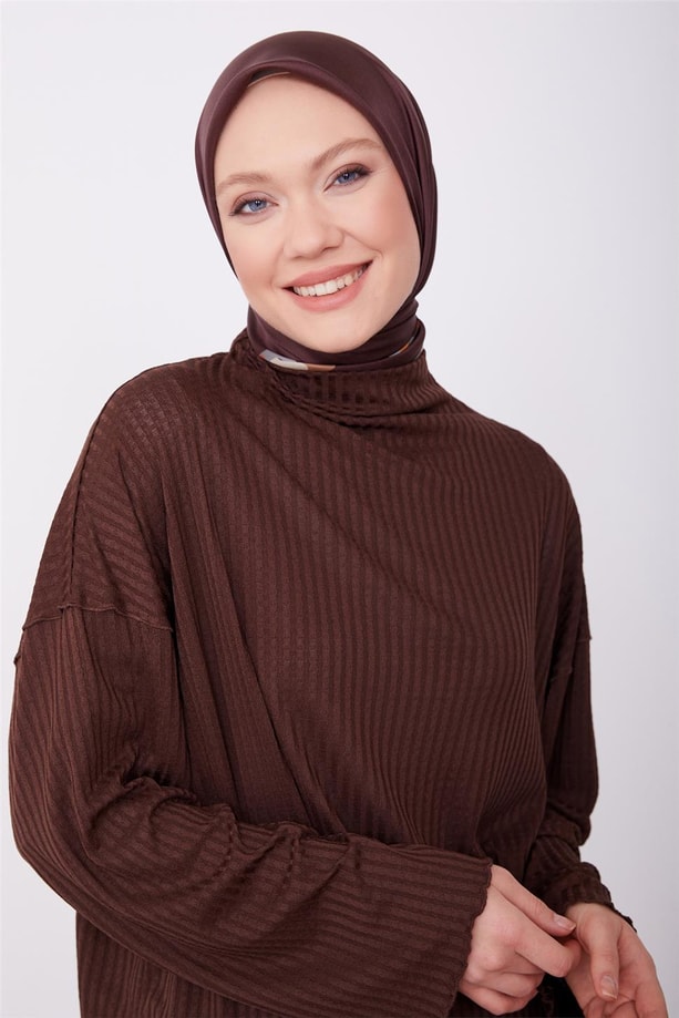 Armine Örme Basic Bluz 23K3408 Kahverengi
