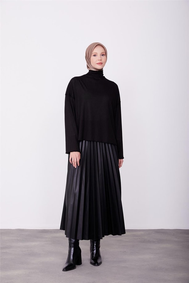 Armine Örme Basic Bluz 23K3408 Siyah