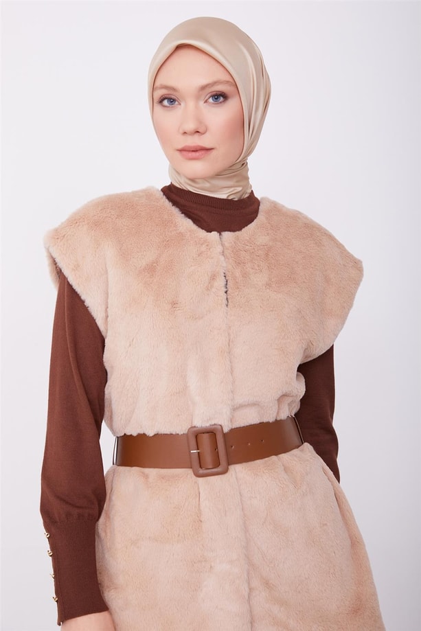 Armine Kürk Yelek 23K4601 Bej