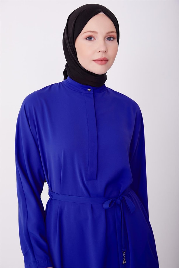 Armine Lastikli Kemerli Tunik 23K4701 Morcivert