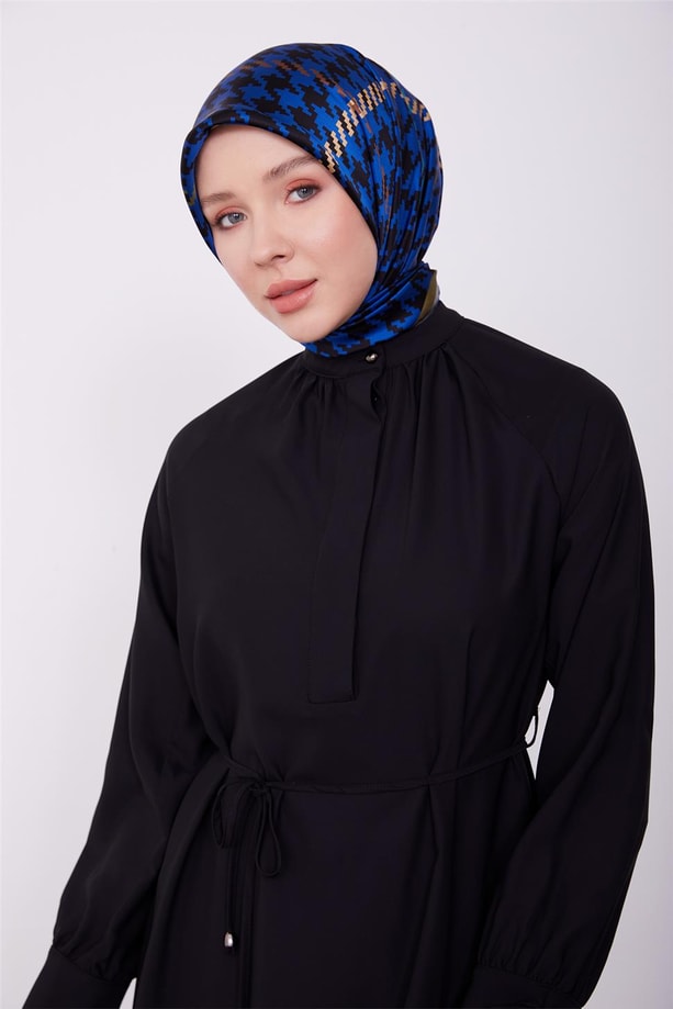 Manşeti bağcıklı tunik 23K4709 Siyah