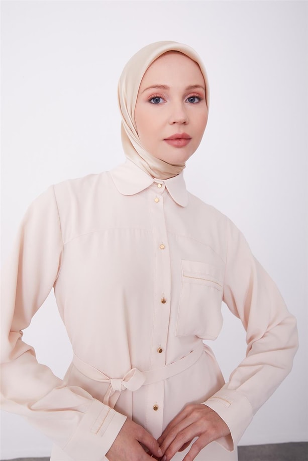 Armine Zincir Detaylı Tunik 23K4713 Vanilya