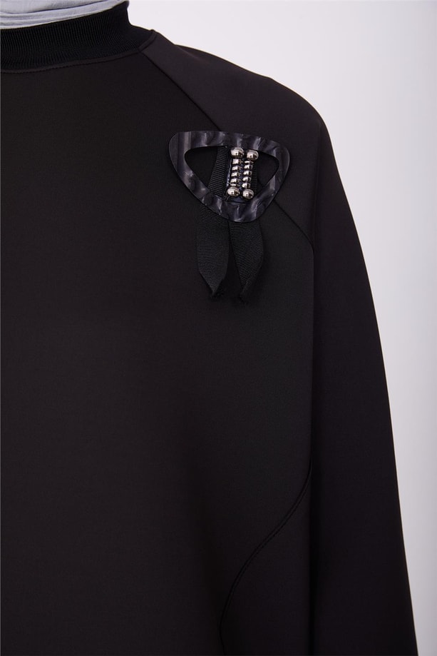 Armine Broş Detaylı Tunik 23K4722 Siyah
