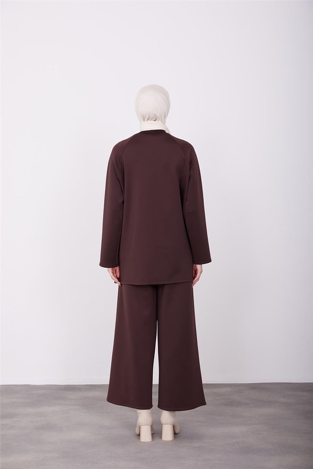 Armine Broş Detaylı Tunik 23K4722 Acı Kahve