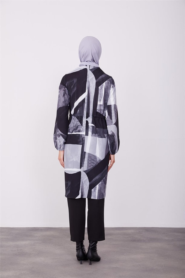 Beli tünelli ayarlanabilen tunik 23K4723 Siyah