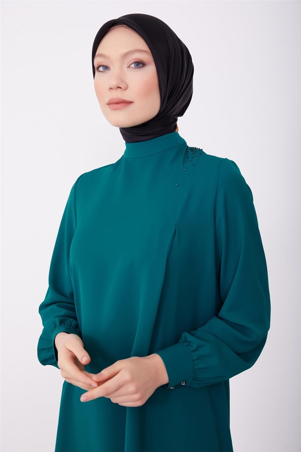 Armine İşleme Detaylı Tunik 23K4734 Nefti