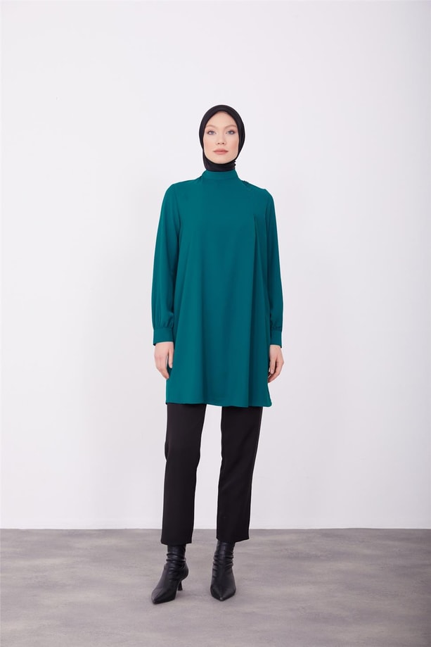 Armine İşleme Detaylı Tunik 23K4734 Nefti