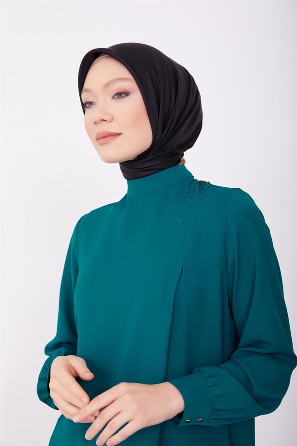 Armine İşleme Detaylı Tunik 23K4734 Nefti