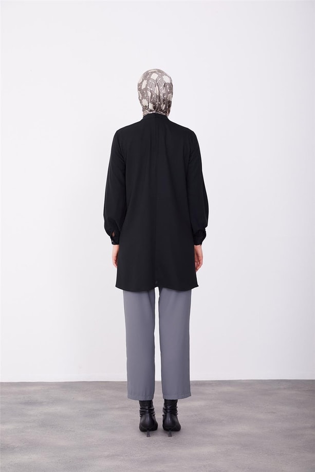 Armine İki Renkli Pantolonlu Takım 23K6706 Siyah