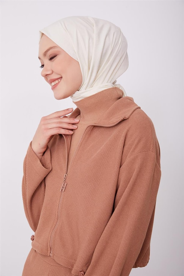 Armine Polo Yaka Hırkalı Takım 23K6710 Camel