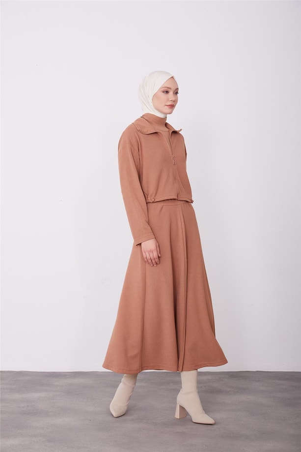 Armine Polo Yaka Hırkalı Takım 23K6710 Camel