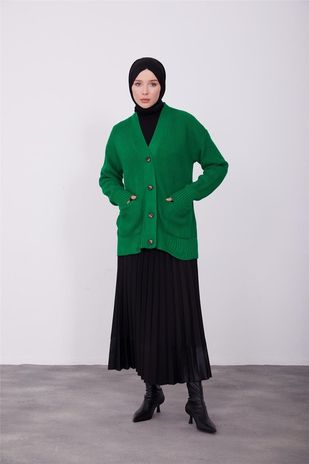 Armine Hırka 23KD8315 Benetton Yeşili