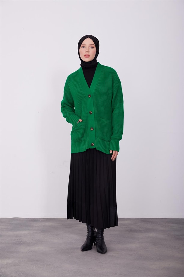 Armine Hırka 23KD8315 Benetton Yeşili