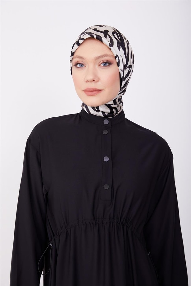 Armine Önü Tünelli Elbise 23K9717 Siyah
