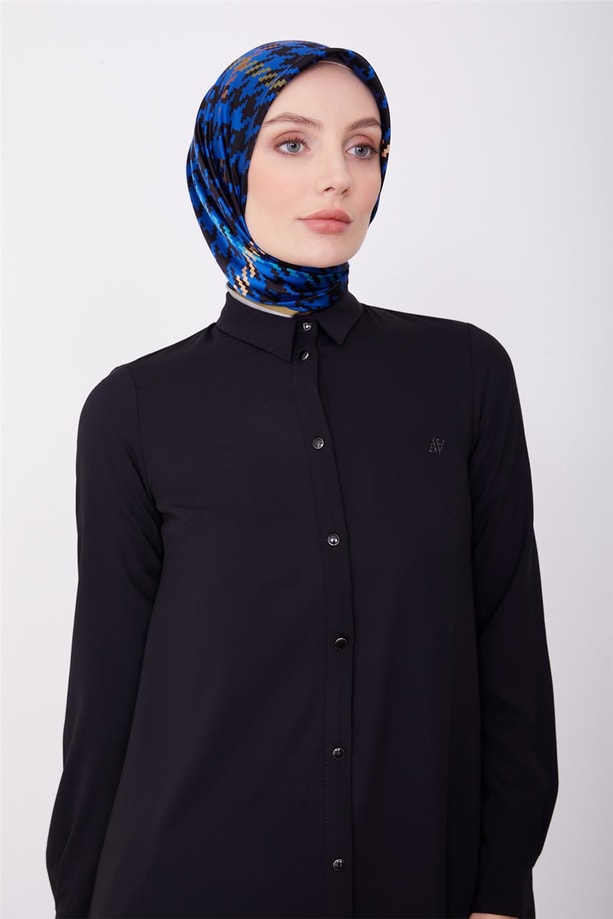 Armine Uzun Kollu Armine Logolu Tunik 23KH411 Siyah