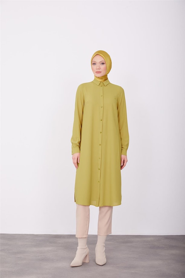 Armine Uzun Kollu Armine Logolu Tunik 23KH411 Asit