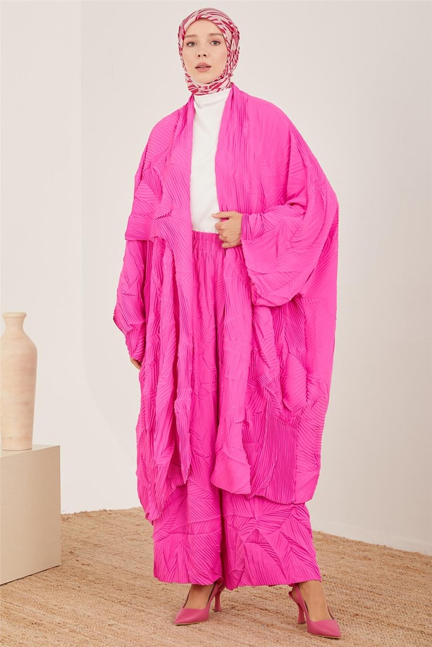 Armine Karışık Piliseli Beli Lastikli Pantolon 23Y2428 Orkide