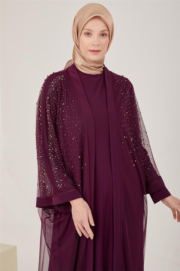 Armine Abiye Elbise 23YD3346 Mürdüm