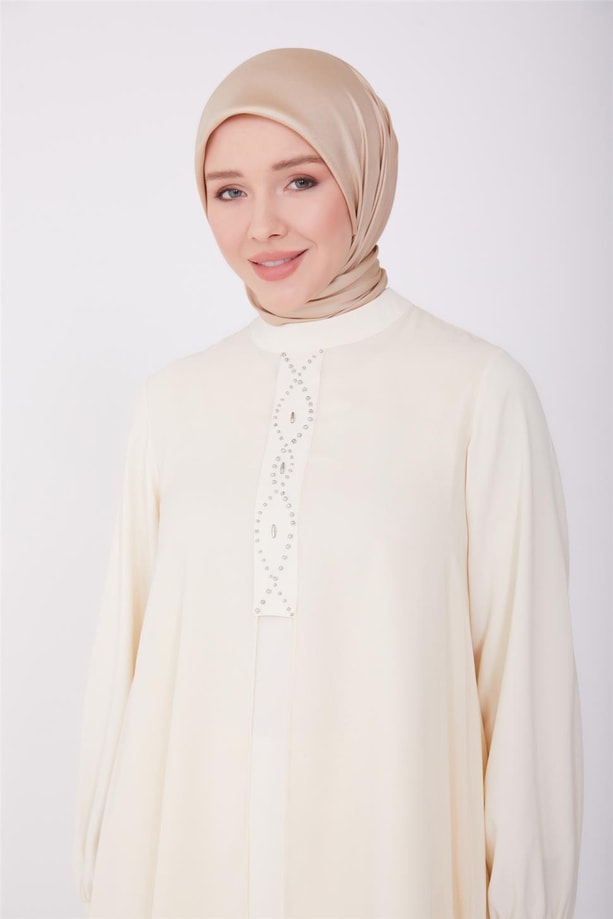 Armine Boncuklu ve Şifonlu Tunik 23Y4429 Aytaşı