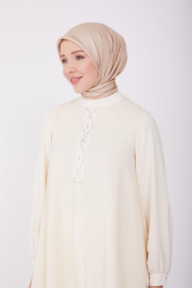 Armine Boncuklu ve Şifonlu Tunik 23Y4429 Aytaşı