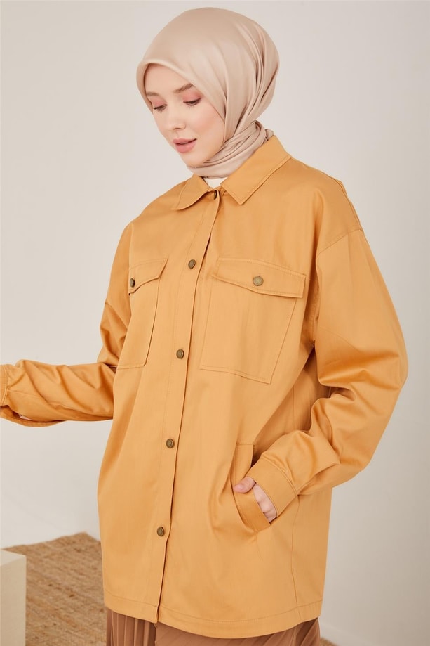 Armine Gabardin Ceket 23Y5803 Camel
