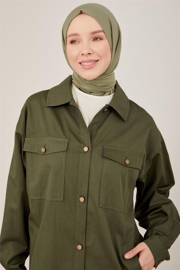 Armine Gabardin Ceket 23Y5803 Haki