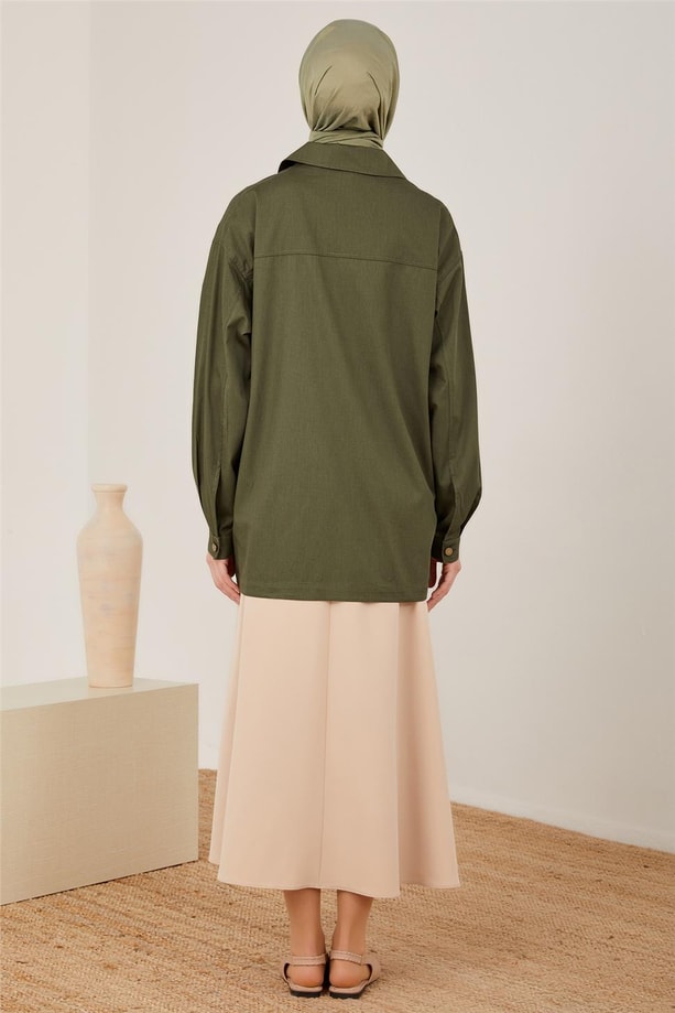 Armine Gabardin Ceket 23Y5803 Haki