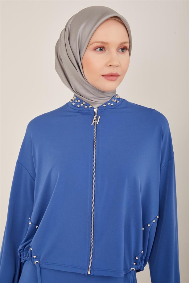 Armine Metal Taş Detaylı Örme Takım 23Y6613 İndigo