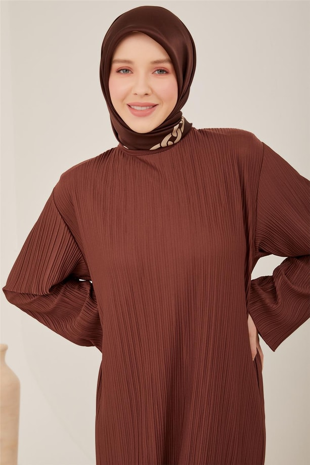 Armine Elbise 23YD7401 Kahverengi
