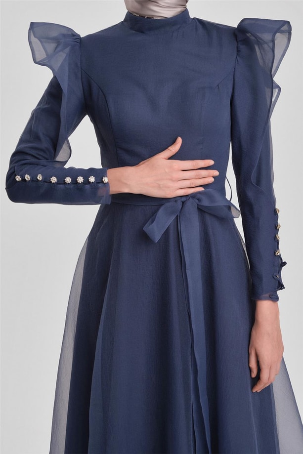 Armine Abiye Elbise 23YD8500 İndigo