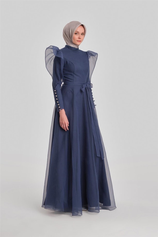 Armine Abiye Elbise 23YD8500 İndigo
