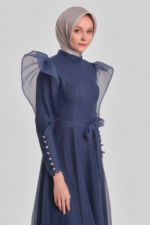 Armine Abiye Elbise 23YD8500 İndigo