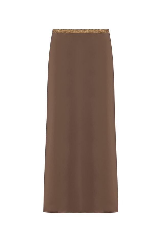 Armine Kloş Saten Etek 24K1714 Haki