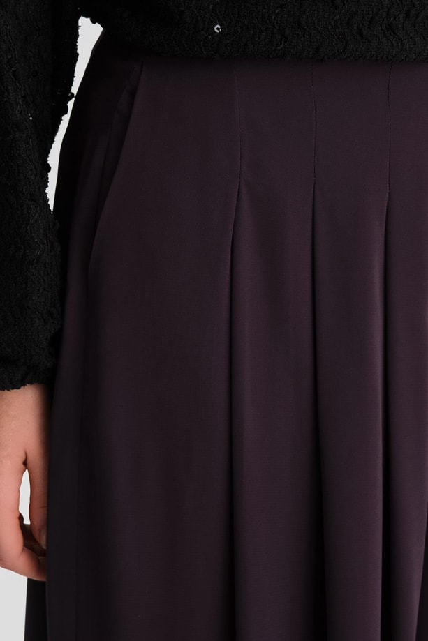 Armine Yüksek Bel Pliseli Pantolon 24K2700 Mor