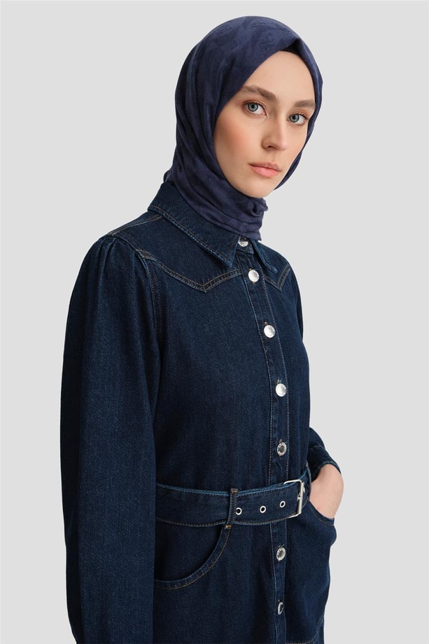 Armine Elbise 24KD3415 Koyu Mavi