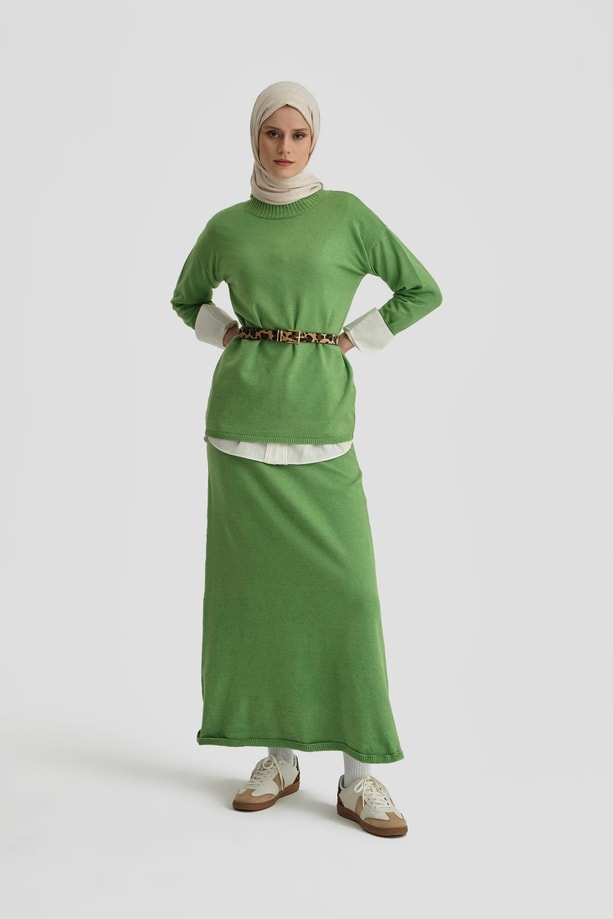 Armine Etkeli Takım 24KD4222 Su Yeşil