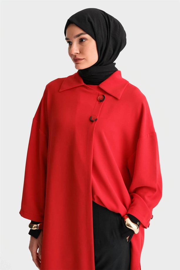 Armine Yarım Astarlı Giy Çık 24K5605 Kırmızı