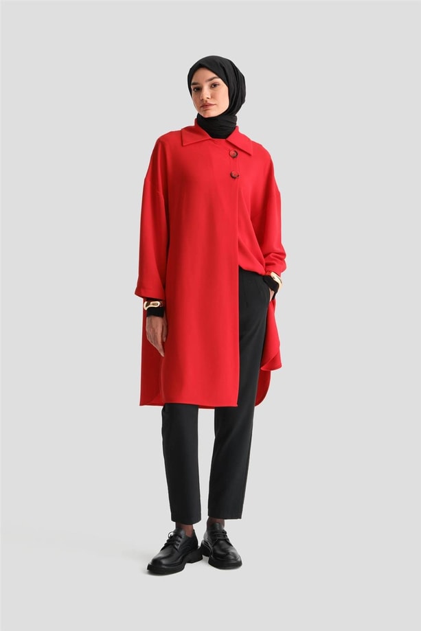 Armine Yarım Astarlı Giy Çık 24K5605 Kırmızı