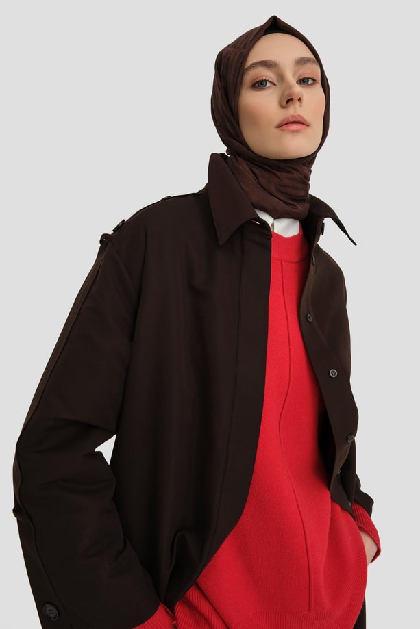 Armine Apoletli Giy Çık 24K5610 Acı Kahve