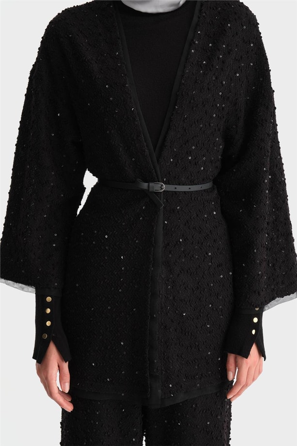 Armine Pırıltılı Örme Takım 24K6905 Siyah