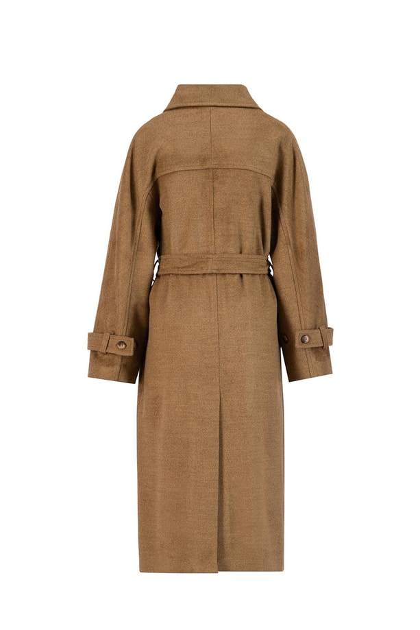 Armine Kruvaze Oversıze Kaban 24K7614 Camel