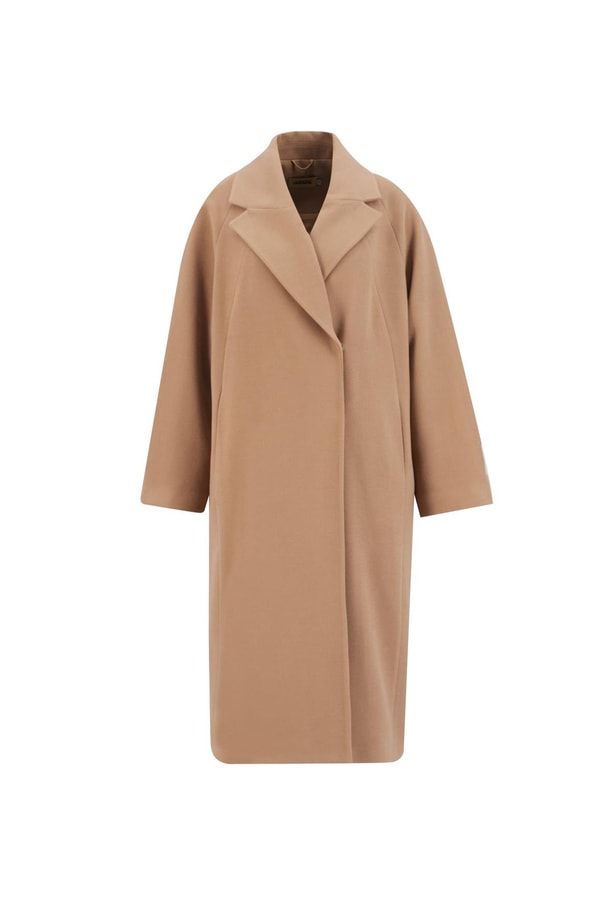 Armine Kup Ve Etiket Detaylı Kaban 24K8102 Camel