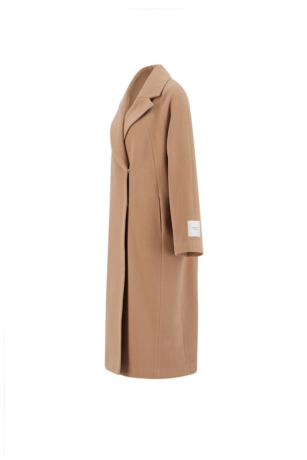 Armine Kup Ve Etiket Detaylı Kaban 24K8102 Camel