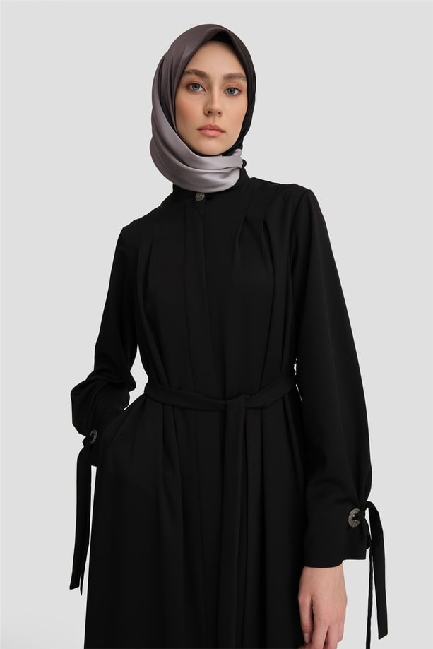 Armine Kurdeleli Ferace 24K8901 Siyah